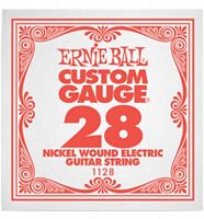 Ernie Ball 1128 струна для электро и акустических гитар. никель, в оплётке, калибр .028