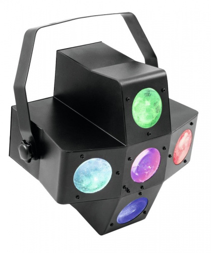 EUROLITE LED PUS-7 Beam Effect динамический эффект RGBW с широкими лучами и ИК-пультом, 20 х мощных 1 Вт RGBW. Звуковая активация, стробоэффект. Пульт