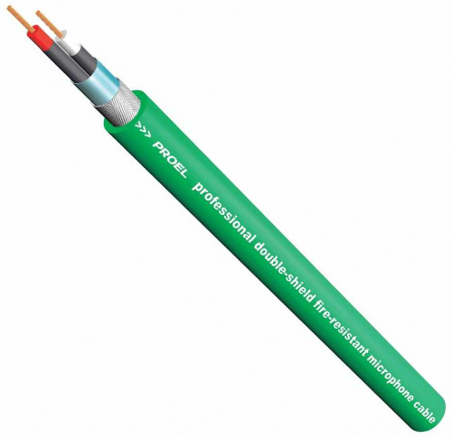 Proel HPC210GR Микрофонный кабель 2 х 0.22мм2, медный экран, O6.5мм цвет: зеленый