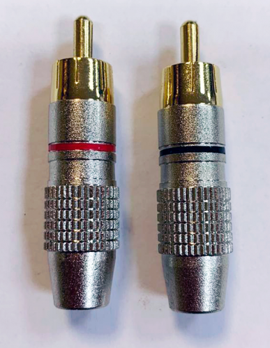 INLINE RCA x2b Разъем RCA, Разъем RCA, никель, для кабеля D6 мм, кольцо красное и черное, блистер 2 фото 2