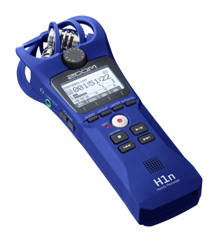 Zoom H1n/L портативный стереофонический рекордер со встроенными XY микрофонами 90°, цвет синий фото 3