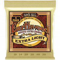 ERNIE BALL 3006 набор из 3х комплектов для акуст.гитары Earthwood Extra Light 80/20 (10-50)