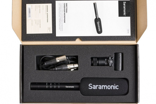 Saramonic SR-TM1 микрофон-пушка с кардиодной направленностью, аккумулятором, отсечкой НЧ 150 Гц. фото 5