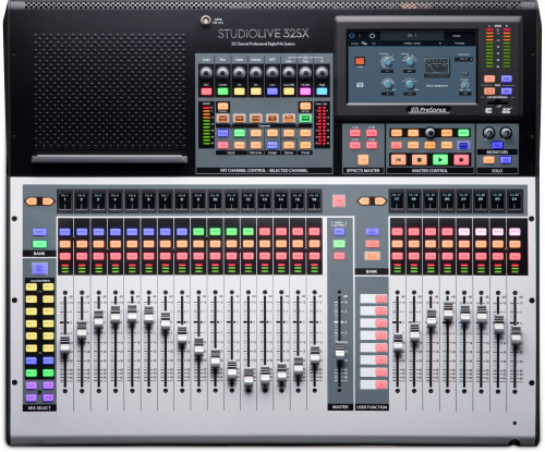 PreSonus StudioLive 32SX цифровой микшер, 38 кан.+8 возвратов, 24+1 фейдер, 38 аналоговых вх/27вых, 4FX, 4GROUP, 16MIX, 4AUX FX, USB-audio, AVB-audio,