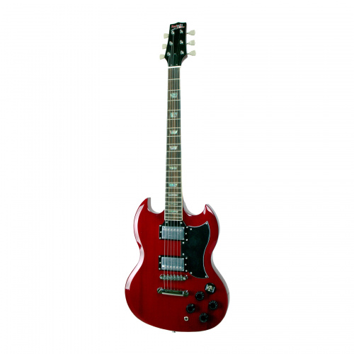 REDHILL SGX200/TR эл.гитара, SG, H+H, 2V/2T/3P, махагон, цвет прозрачный красный фото 2