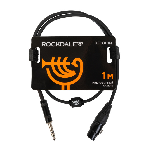ROCKDALE XF001-1M готовый микрофонный кабель, разъемы XLR female X stereo jack male, длина 1 м, черный