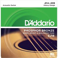 D'Addario EJ18 струны для акустической гитары, фосфор/бронза, Hard Tension