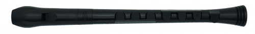 NUVO Recorder+ Black/Black with hard case блок-флейта сопрано, строй С, барочная система, накладка на клапана, материал АБС пластик, цвет чёрный, жест фото 2