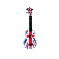 WIKI UK/GB гитара укулеле сопрано, липа, рисунок британский флаг чехол в комплекте