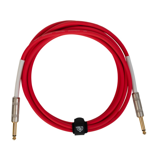 ROCKDALE Wild A3 инструментальный (гитарный) кабель, цвет красный, металлические разъемы mono jack - mono jack, 3 метра фото 3