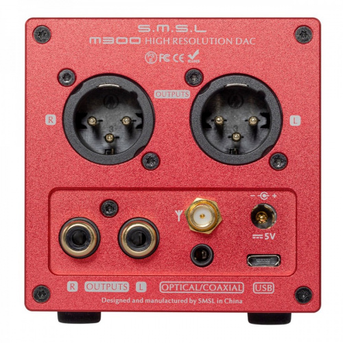 SMSL M300 Red Усилитель.Динамически диапазон: RCA 120дБ, XLR 123 дБ.КГИ+Ш: 0.00015% (-116дБ).Сигнал/шум: 116 дБ. Вход: USB,оптический,коаксиальный,Blu фото 8