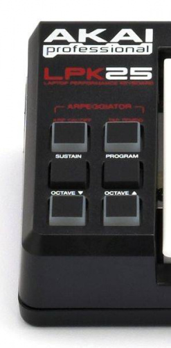 AKAI PRO LPK25 портативный USB/MIDI-контроллер, 25 чувствительных мини-клавиш, арпеджиатор, кнопка сустейна, питание по USB фото 6