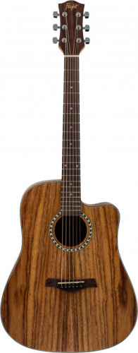 FLIGHT D-155C TEAK NA акустическая гитара с вырезом, в.дека-тик, корпус-тик, цвет натур