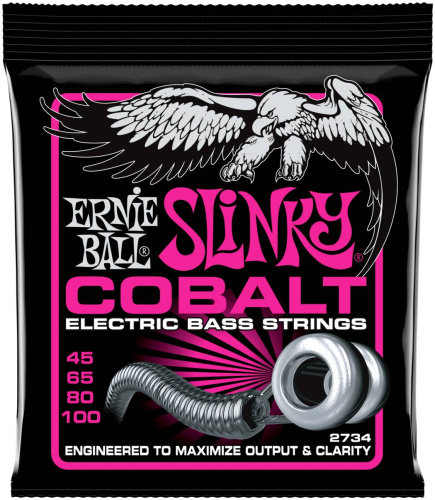 Ernie Ball 2734 струны для бас-гитары Cobalt Bass Super Slinky (45-65-80-100)