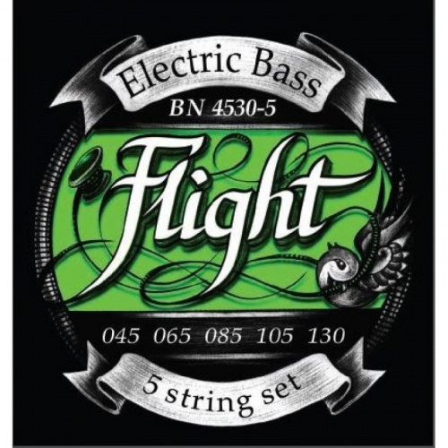 FLIGHT BN4530-5 струны для 5ти струны для бас гитары -гитары, 45-130, натяжение Medium, обмотка никель