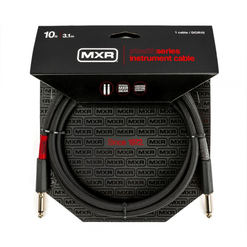 MXR DCIR10 Stealth Series инструментальный кабель, шумоподавление, 3,1 м, прямые джеки
