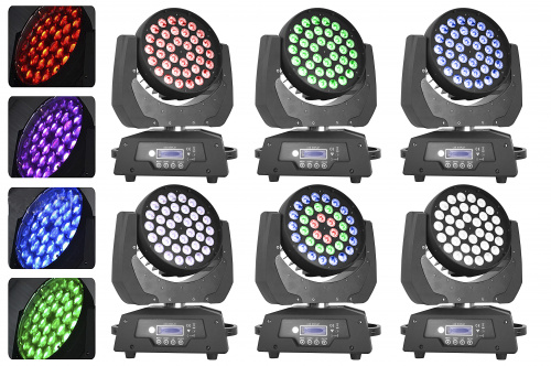 XLine Light LED WASH 3618 Z Световой прибор полного вращения, 36x18 Вт RGBW светодиодов, zoom 12-58° фото 5