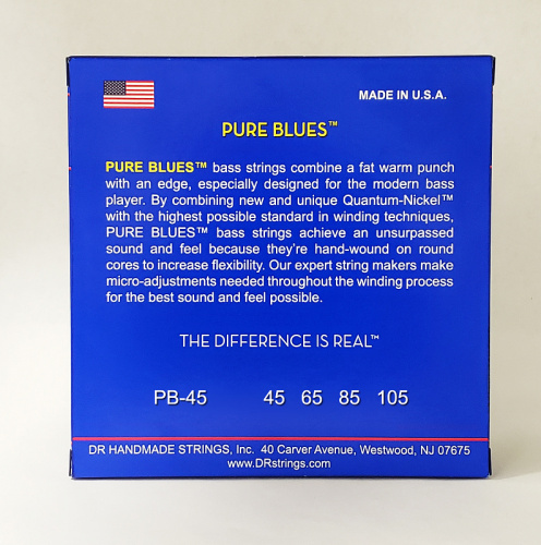 DR PB-45 PURE BLUES Quantum Nickel струны для 4-струнной бас-гитары никель 45 105 фото 2
