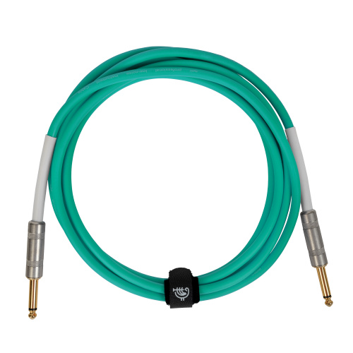 ROCKDALE Wild D3 инструментальный (гитарный) кабель, цвет светлозеленый, металлические разъемы mono jack - mono jack, 3 метра фото 3