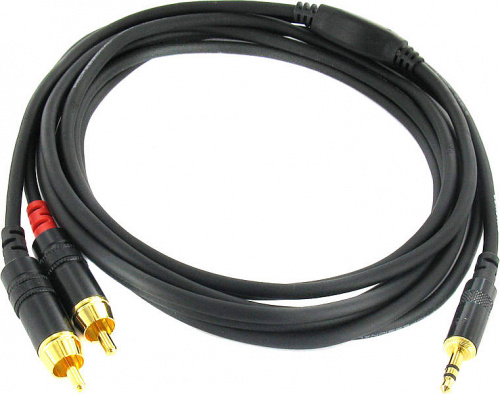 Cordial CFY 3 WCC кабель Y-адаптер джек стерео 3,5 мм/2xRCA, 3,0 м, черный