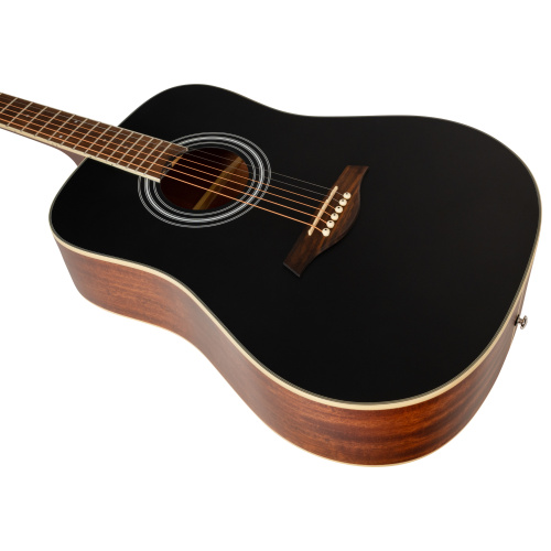 ROCKDALE Aurora D6 Satin BK акустическая гитара дредноут, цвет черный, сатиновое покрытие фото 3