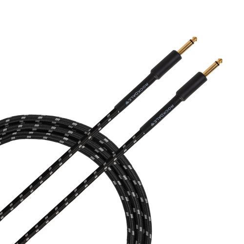 ROCKDALE Wild E3 инструментальный (гитарный) кабель, материал твид, цвет черный, металлические разъемы mono jack - mono jack, 3 фото 5