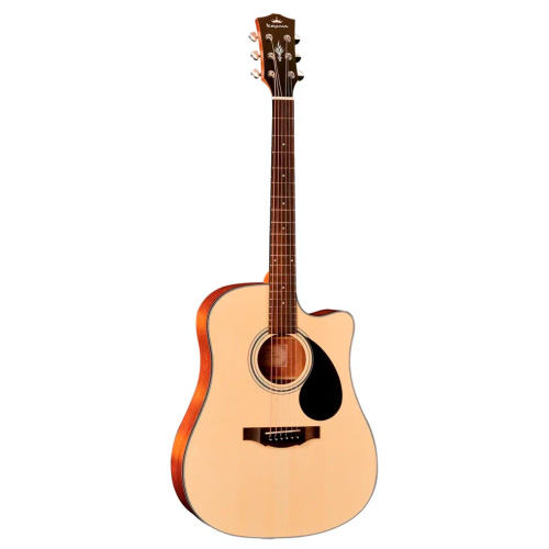KEPMA EDCE Natural Matt электроакустическая гитара, цвет натуральный, в комплекте 3м кабель