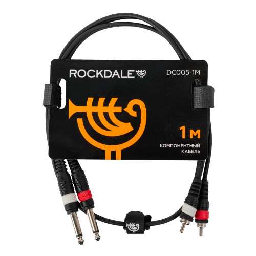 ROCKDALE DC005-1M компонентный кабель, 1 метр, разъемы 2 Mono Jack Male - 2 RCA Male (тюльпаны)