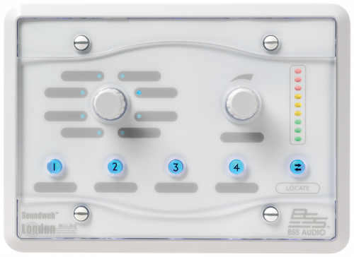 BSS BLU-8-V2-WHT Белый программируемый настенный зонный контроллер. Питание PS48POE (Ethernet) или 999-PSU (24VDC).