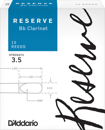 D'ADDARIO WOODWINDS DCR1035 RESERVE BB CL 10 PACK 3.5 трости для кларнета, размер 3.5, 10 шт