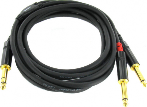 Cordial CFY 3 VPP кабель Y-адаптер джек стерео 6,3 мм/2xмоно-джек 6,3 мм M, 3,0 м, черный