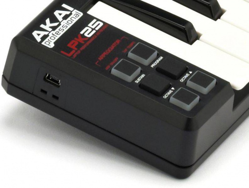 AKAI PRO LPK25 портативный USB/MIDI-контроллер, 25 чувствительных мини-клавиш, арпеджиатор, кнопка сустейна, питание по USB фото 12