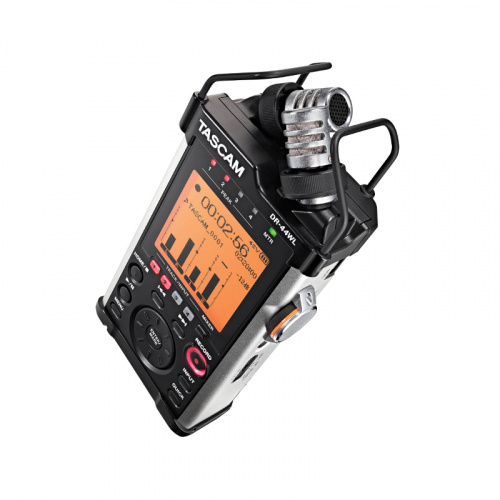 Tascam DR-44WL портативный PCM стерео рекордер с встроенными микрофонами, Wav/MP3, с возмохностью подключения дополнительных 2-х внешних микрофонов с 