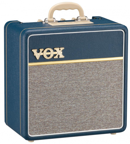 VOX AC4C1 BLUE ламповый гитарный мини комбоусилитель, 4 Вт, синий винил, лампы: предусилитель 2 х 12AX7, усилитель мощности 1х EL84, динамик 10" Celes