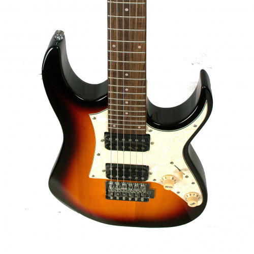 REDHILL STM100/VS эл. гитара уменьш., Superstrat, 600мм, H+H, 1V/1T/5P, тополь+клен, цвет санберс фото 3