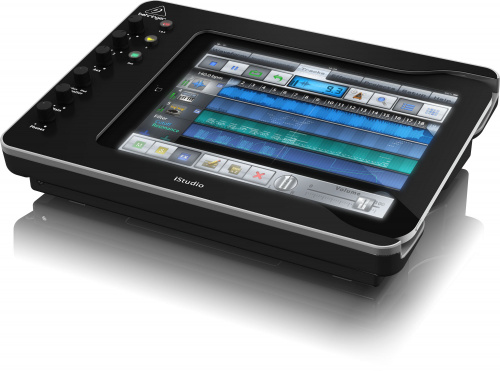 Behringer iSTUDIO IS202 установочная станция для iPad с подключением звука, MIDI-интерфейсом и видеовыходом. 2 микрофонных/линейных/инструментальных в фото 3