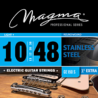 Magma Strings GE150S Струны для электрогитары 10-48, Серия: Stainless Steel, Калибр: 10-13-17-28-38-48, Обмотка: круглая, нержавеющая сталь.