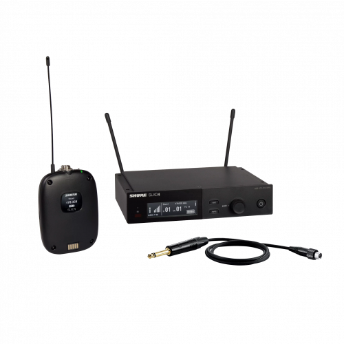 SHURE SLXD14E H56 цифровая гитарная радиосистема с инструментальным кабелем WA305, 470-638 МГц (рабочий диапазон 518-562 МГц), выносные антенны, крепл