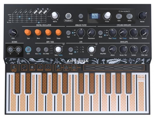 Arturia MicroFreak Цифровой аппаратный 25 клавишный синтезатор с поддержкой полифонического касания, цифровым осциллятором и аналоговым фильтром Oberh фото 2