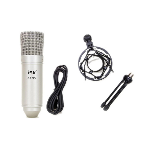 ISK AT-100 USB конденсаторный USB-микрофон с широкой мембраной, цвет никель