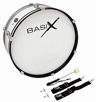 BASIX Junior Bass Drum 22х7" бас-барабан маршевый с ремнем и колотушкой, белый (F893020)