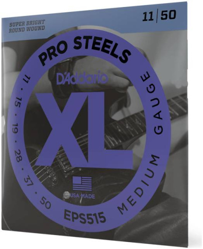 D'Addario EPS515 струны для электрогитары, ProSteels, Medium, 11-50