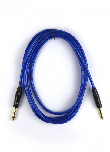 AuraSonics J63J63-3TBU гитарный кабель Jack TS 6.3мм Jack TS 6.3мм 3м, прозрачный синий фото 2
