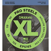D'Addario EPS165 струны для бас-гитары, ProSteels/Long, 45-105