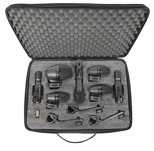 SHURE PGADRUMKIT7 набор микрофонов для ударных, включает в себя: PGA52 х 1, PGA56 х 3, PGA57 х 1, PGA81 х 2, держатели, кабели фото 3