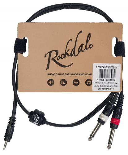 ROCKDALE XC-002-1M готовый компонентный кабель, разъёмы stereo mini jack папа x 2 mono jack папа длина 1 м