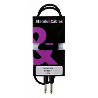 STANDS & CABLES GC-003-1 - Кабель распаянный инструментальный Jack-Jack,1 м. разъемы позолоченные, р