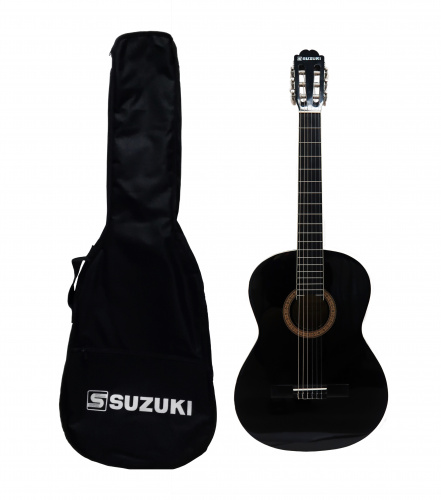 Suzuki SCG-2S+4/4BK кл.гитара размер 4/4, нейлоновые струны, чехол в комплекте/анкер/черная