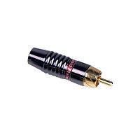 INVOTONE RCA500M/RD кабельный разъем RCA (тюльпан), папа, позолоченый, металл, красная маркировка