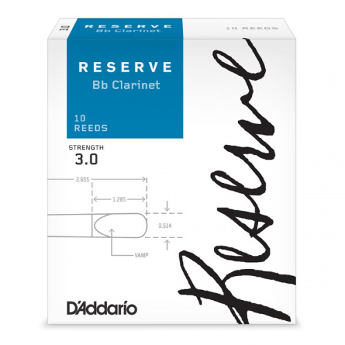 D'ADDARIO WOODWINDS DCR1030 RESERVE BB CL - 10 PACK - 3.0 трости для кларнета, размер 3, 10 шт